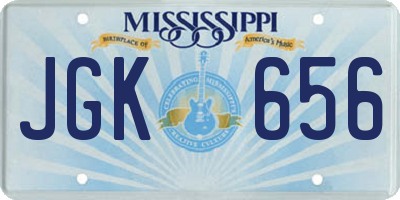 MS license plate JGK656