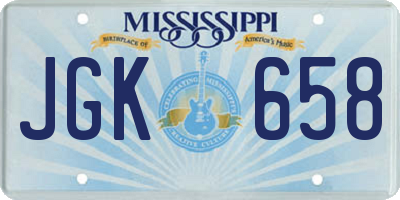 MS license plate JGK658