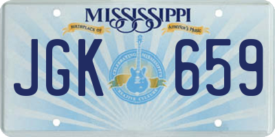MS license plate JGK659