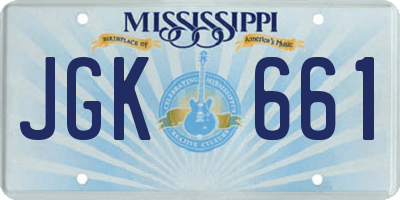 MS license plate JGK661