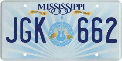 MS license plate JGK662