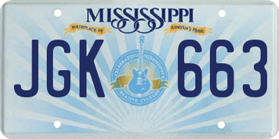 MS license plate JGK663