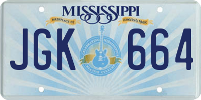 MS license plate JGK664