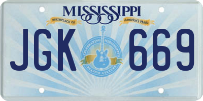 MS license plate JGK669