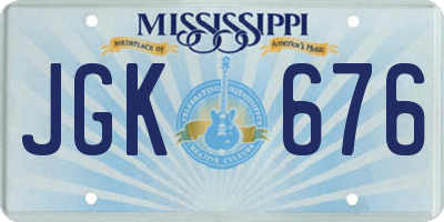 MS license plate JGK676