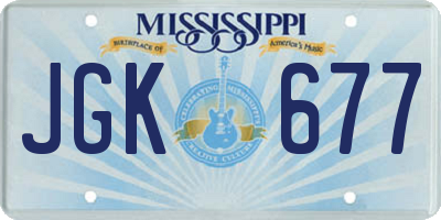MS license plate JGK677