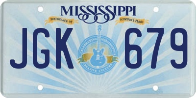 MS license plate JGK679