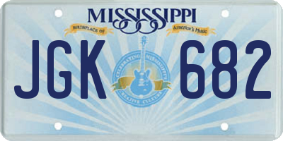 MS license plate JGK682