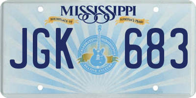 MS license plate JGK683