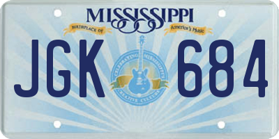 MS license plate JGK684