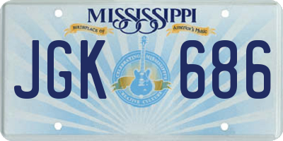 MS license plate JGK686