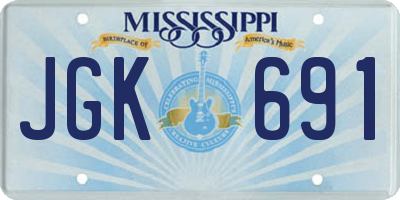 MS license plate JGK691