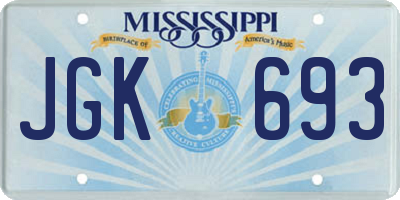 MS license plate JGK693