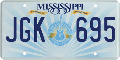 MS license plate JGK695