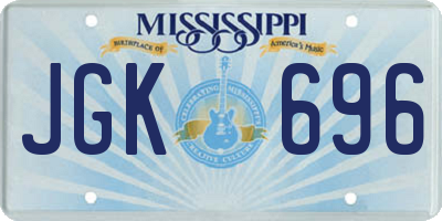 MS license plate JGK696
