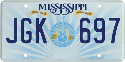 MS license plate JGK697