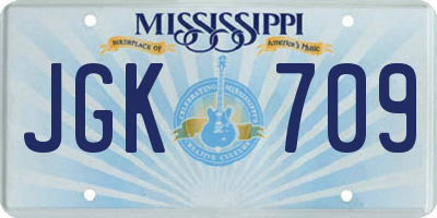 MS license plate JGK709