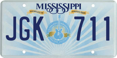 MS license plate JGK711