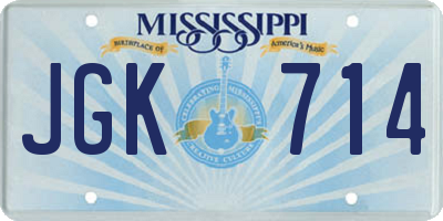 MS license plate JGK714