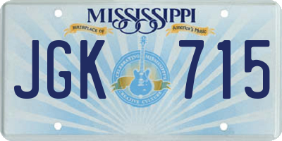 MS license plate JGK715
