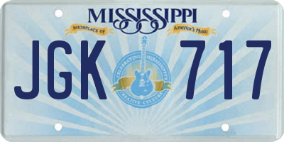 MS license plate JGK717