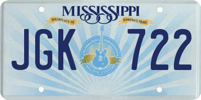 MS license plate JGK722