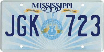 MS license plate JGK723