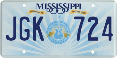 MS license plate JGK724