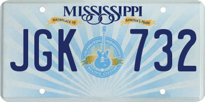 MS license plate JGK732
