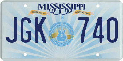 MS license plate JGK740