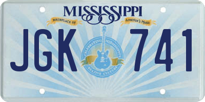 MS license plate JGK741