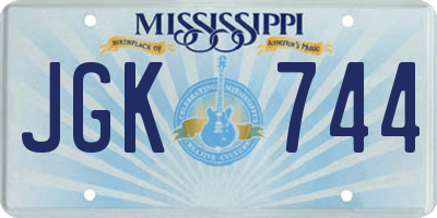 MS license plate JGK744