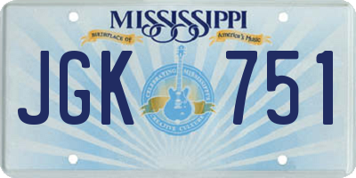 MS license plate JGK751
