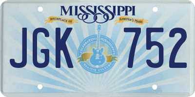 MS license plate JGK752