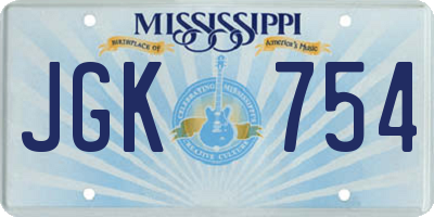 MS license plate JGK754