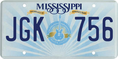 MS license plate JGK756