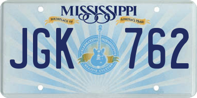 MS license plate JGK762