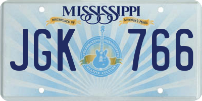 MS license plate JGK766