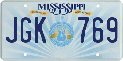 MS license plate JGK769