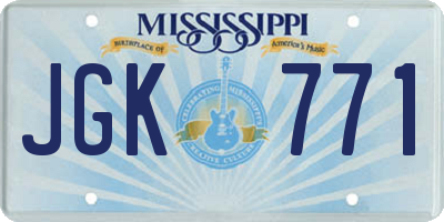 MS license plate JGK771