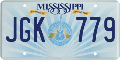MS license plate JGK779
