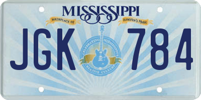 MS license plate JGK784