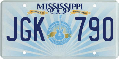 MS license plate JGK790