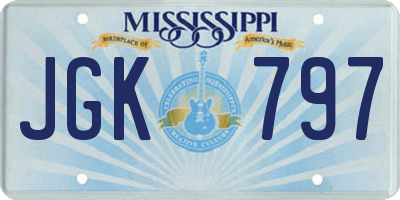 MS license plate JGK797