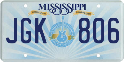 MS license plate JGK806