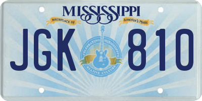 MS license plate JGK810
