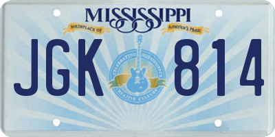 MS license plate JGK814