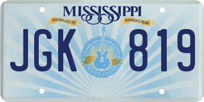 MS license plate JGK819