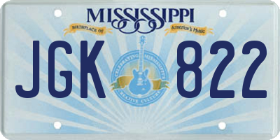 MS license plate JGK822