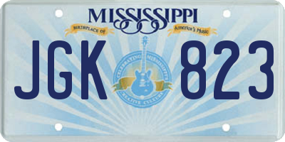MS license plate JGK823